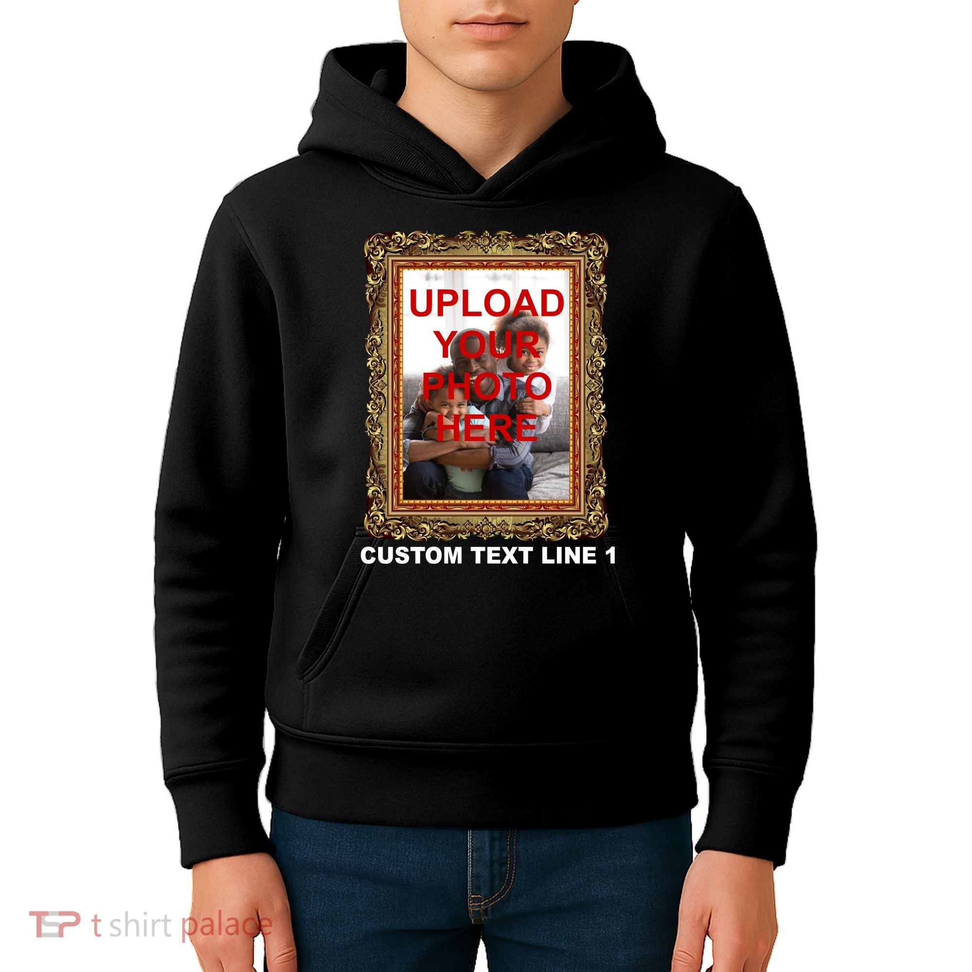Custom Picture Frame Personalized Text And Photo Kids Hoodie