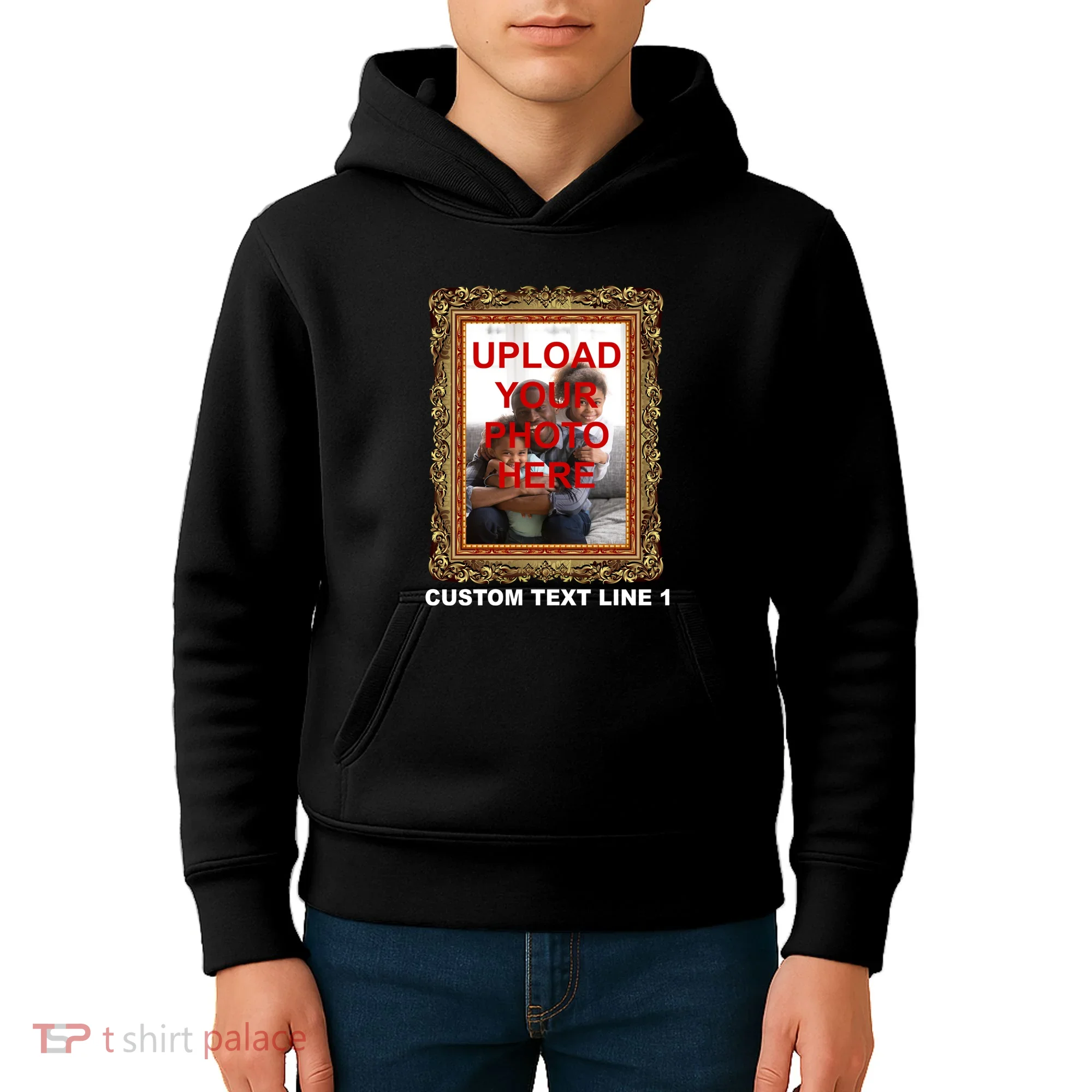 Custom Picture Frame Personalized Text And Photo Kids Hoodie