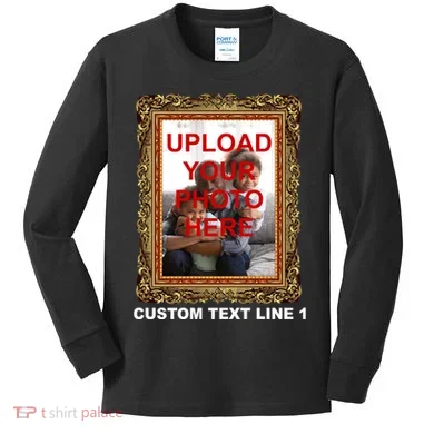 Custom Picture Frame Personalized Text And Photo Kids Long Sleeve Shirt