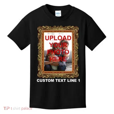 Custom Picture Frame Personalized Text And Photo Kids T-Shirt