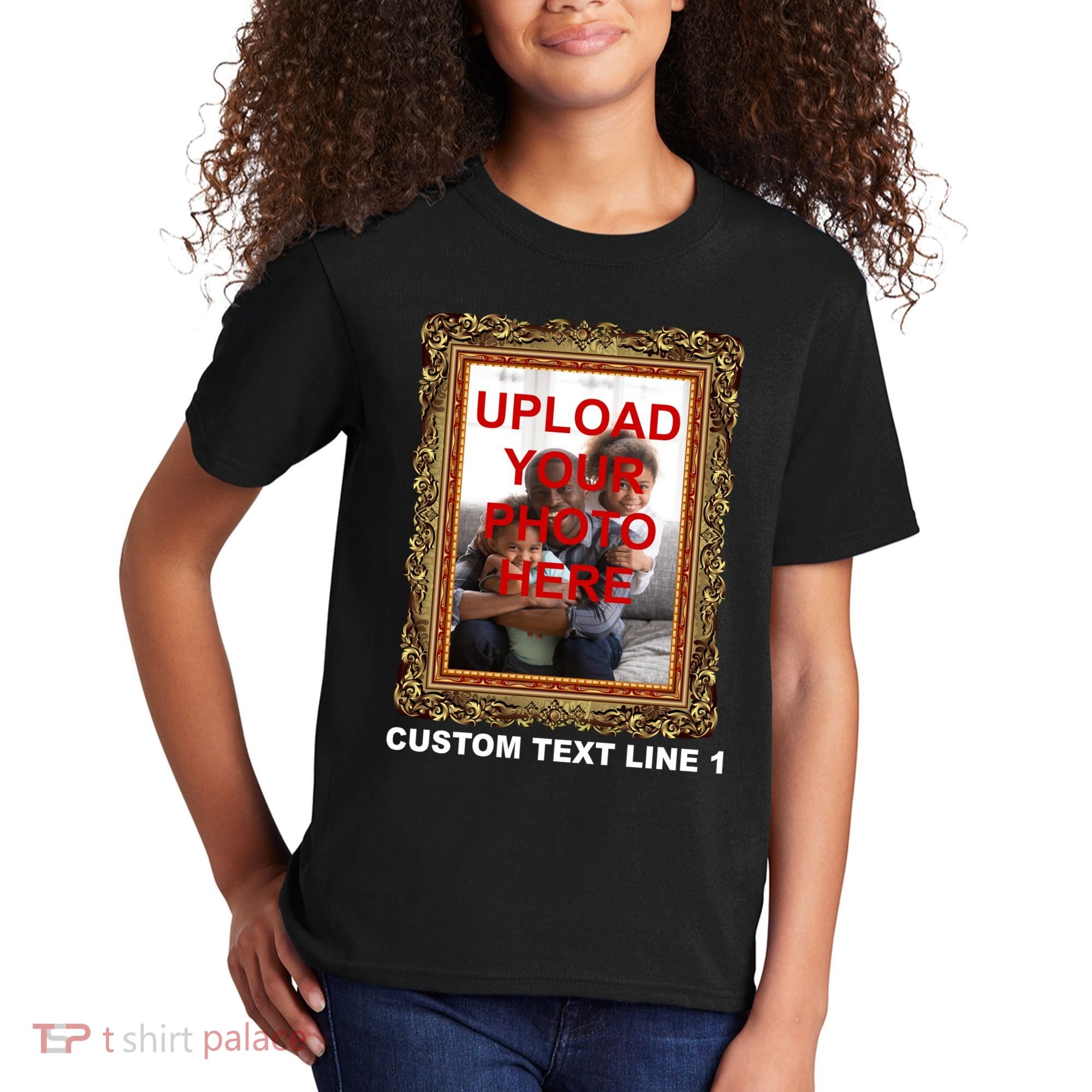 Custom Picture Frame Personalized Text And Photo Kids T-Shirt