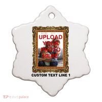 Custom Picture Frame Personalized Text And Photo Ceramic Ornament thumb 0