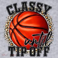 Classy Until Tip Off Funny Basketball Mom Leopard Women's Sweatshirt thumb 2