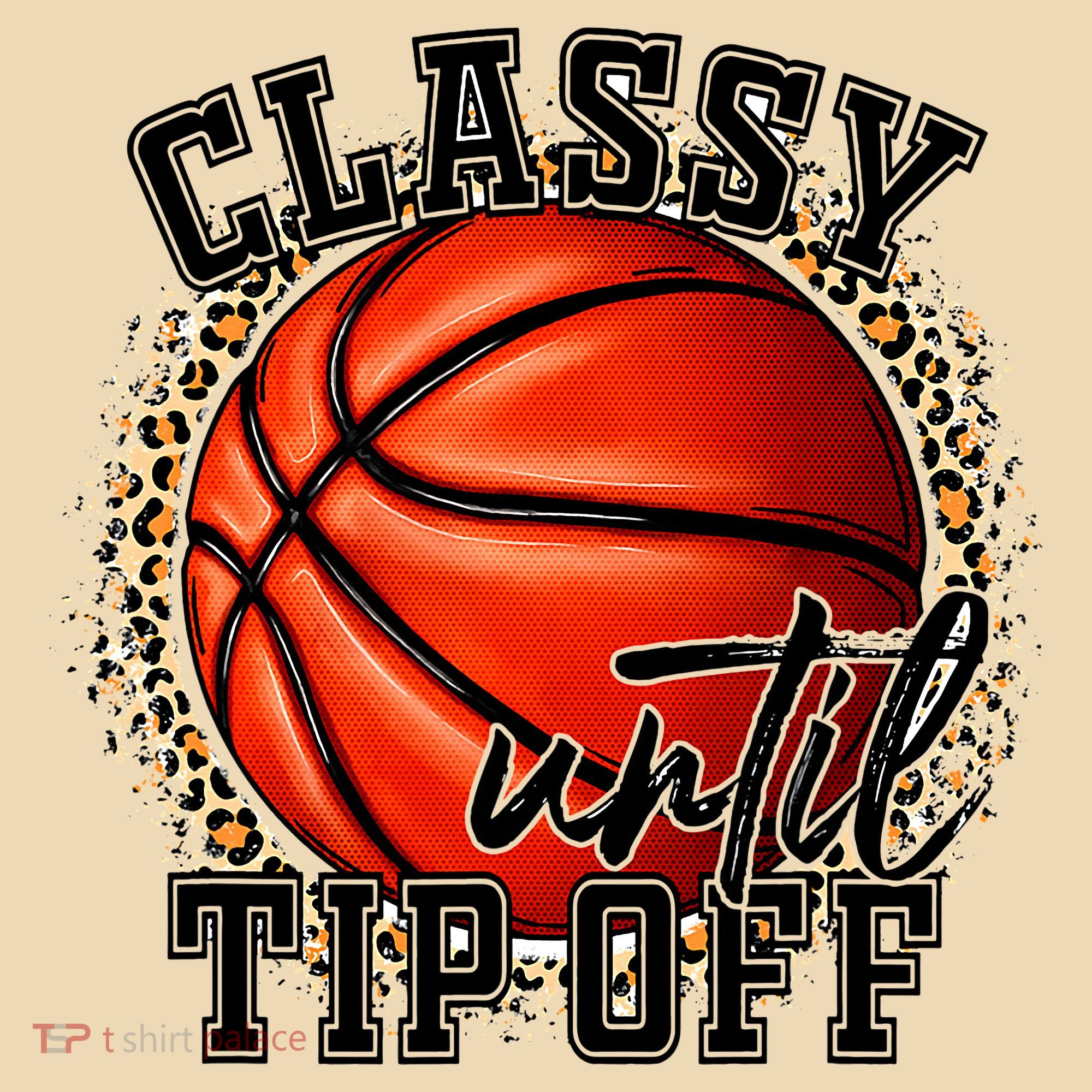 Classy Until Tip Off Funny Basketball Mom Leopard Tote Bag