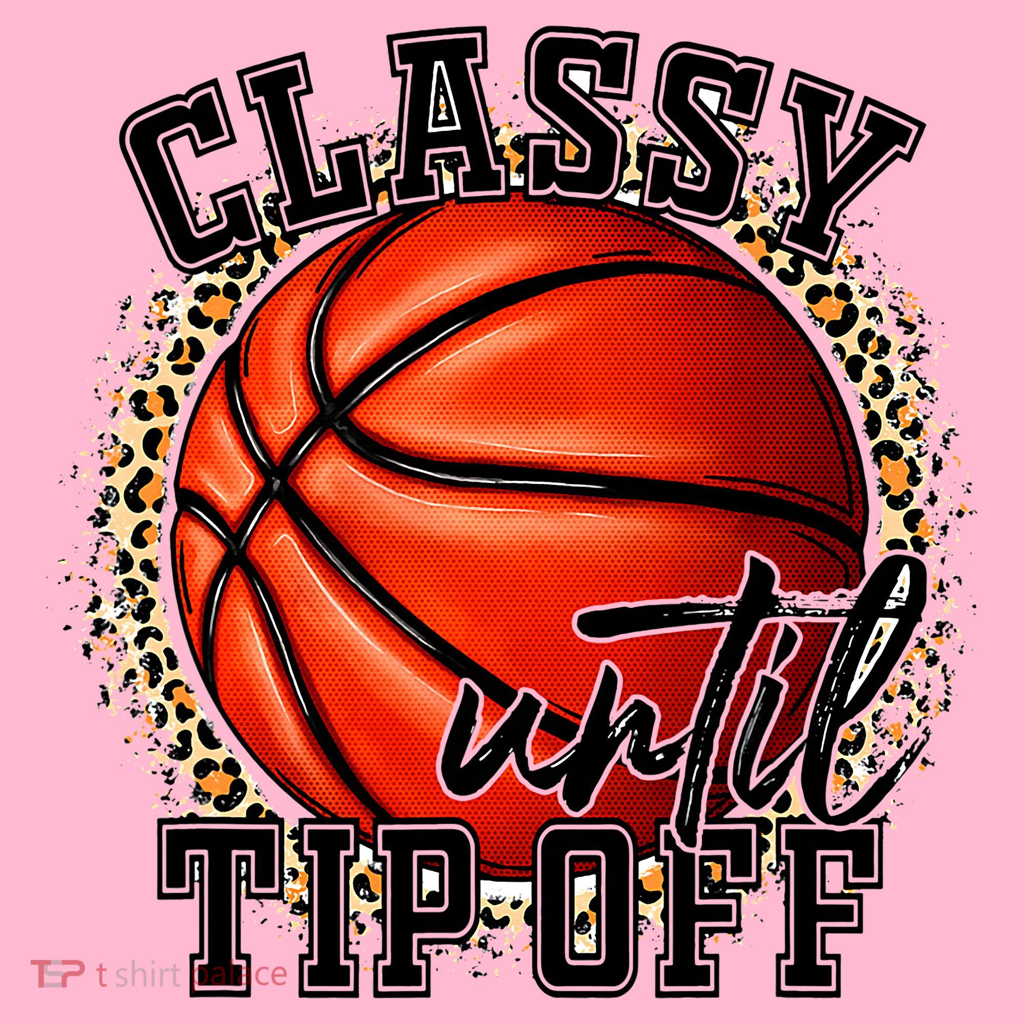 Classy Until Tip Off Funny Basketball Mom Leopard Coaster