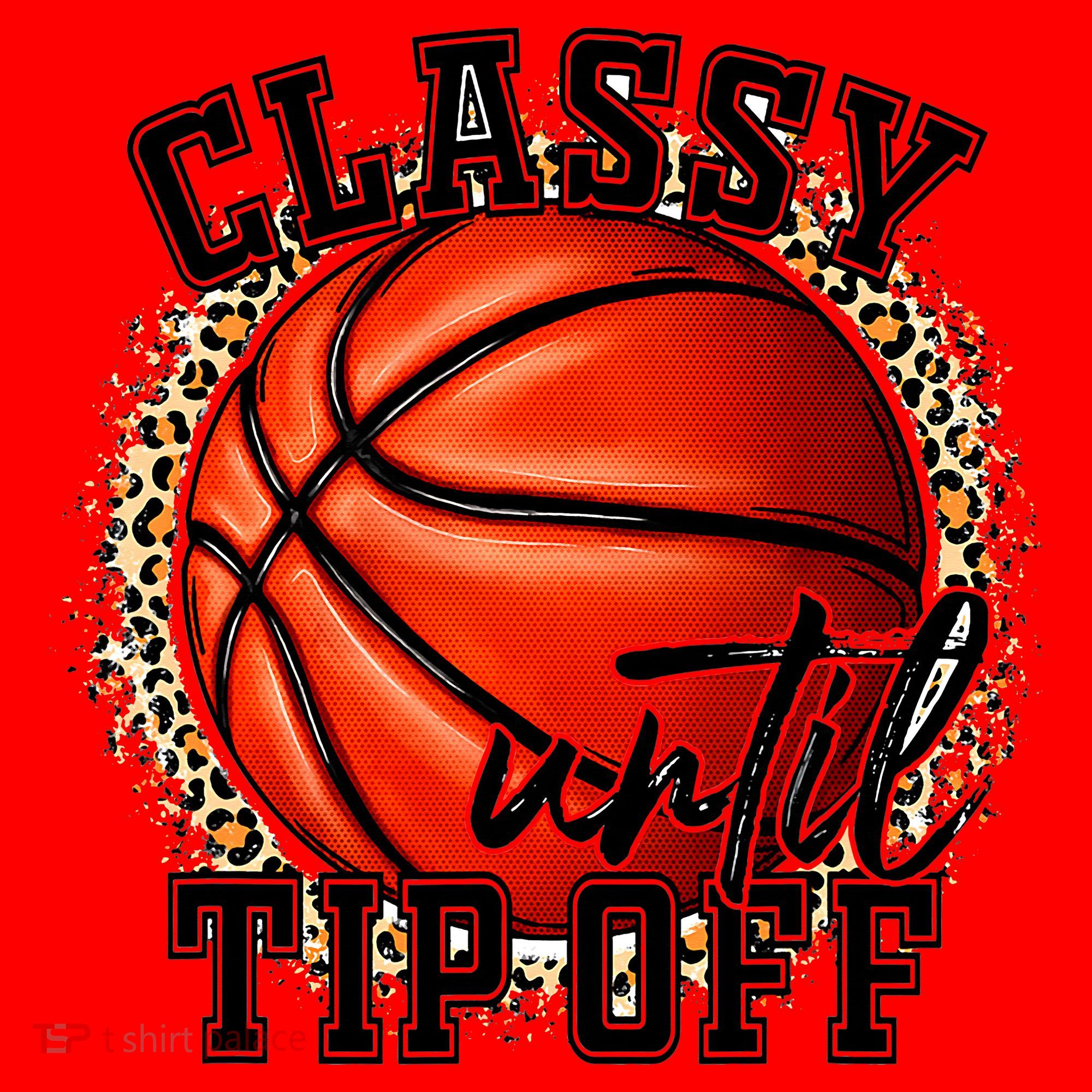 Classy Until Tip Off Funny Basketball Mom Leopard Santa Hat