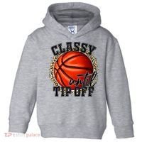Classy Until Tip Off Funny Basketball Mom Leopard Toddler Hoodie thumb 0