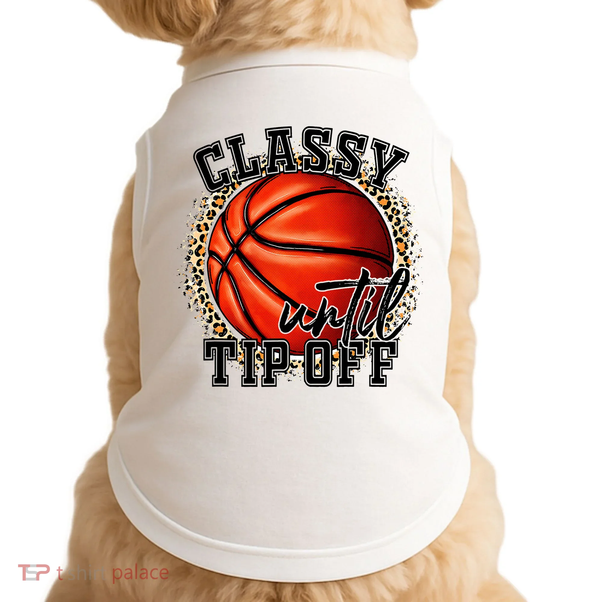 Classy Until Tip Off Funny Basketball Mom Leopard Doggie Tank