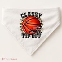 Classy Until Tip Off Funny Basketball Mom Leopard USA-Made Doggie Bandana thumb 0