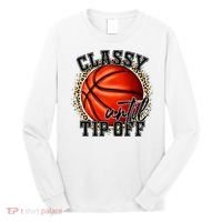 Classy Until Tip Off Funny Basketball Mom Leopard Long Sleeve Shirt thumb 0