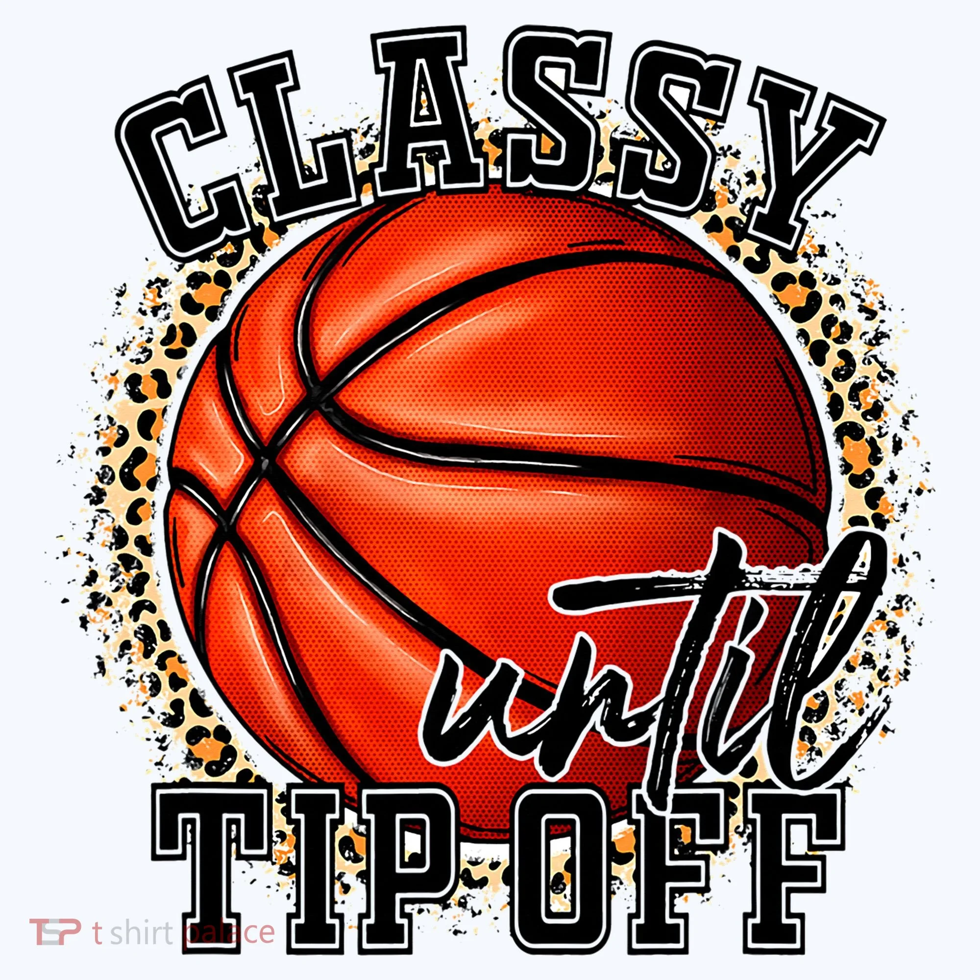 Classy Until Tip Off Funny Basketball Mom Leopard Long Sleeve Shirt