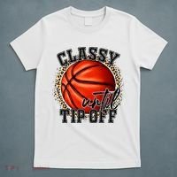 Classy Until Tip Off Funny Basketball Mom Leopard T-Shirt thumb 5