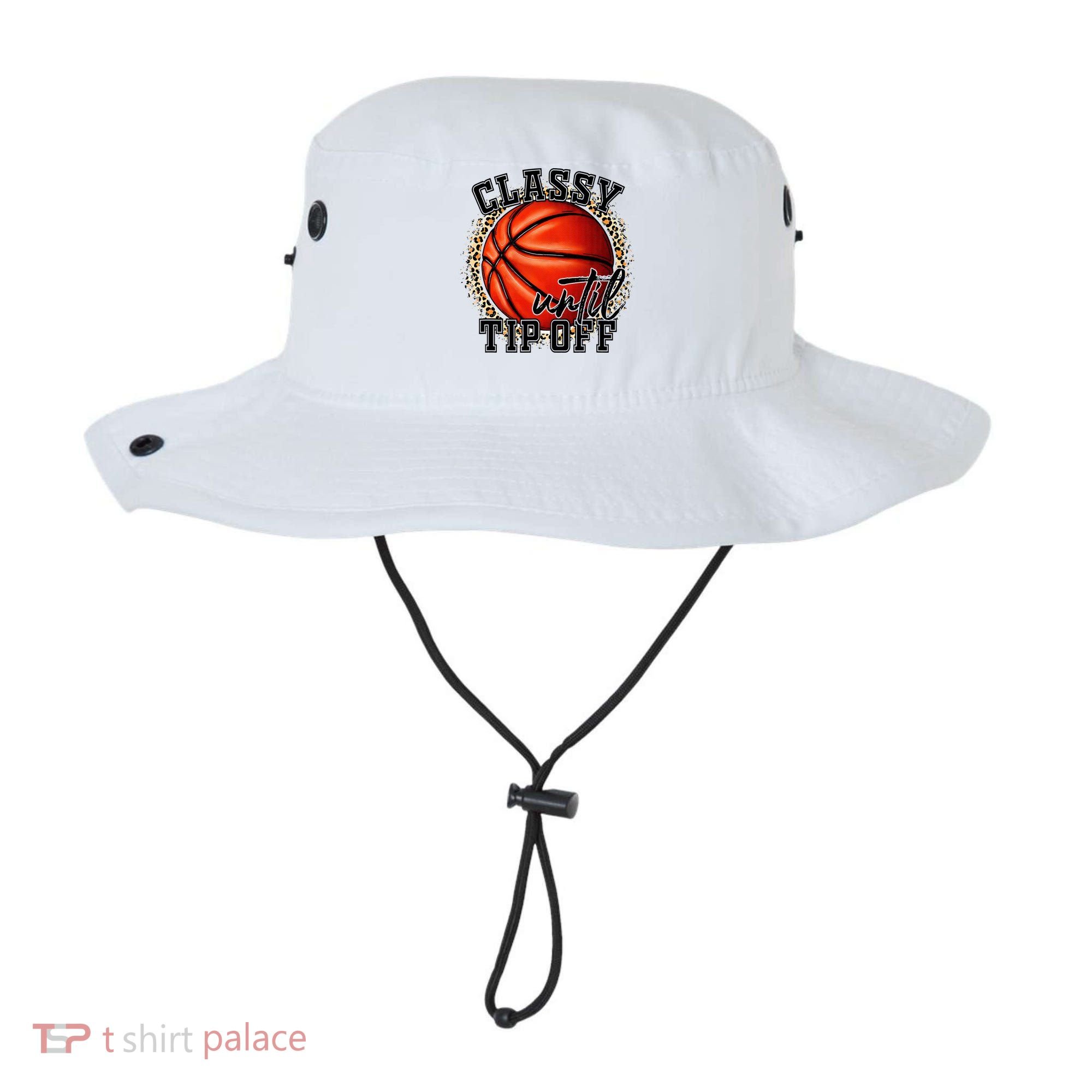 Classy Until Tip Off Funny Basketball Mom Leopard Bucket Hat