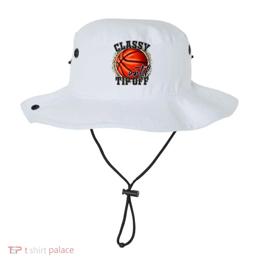 Classy Until Tip Off Funny Basketball Mom Leopard Bucket Hat