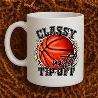Classy Until Tip Off Funny Basketball Mom Leopard Coffee Mug thumb 2