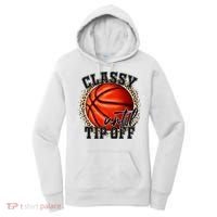 Classy Until Tip Off Funny Basketball Mom Leopard Women's Hoodie thumb 0