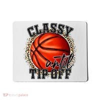 Classy Until Tip Off Funny Basketball Mom Leopard Mousepad thumb 0