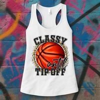 Classy Until Tip Off Funny Basketball Mom Leopard Women's Tank Top thumb 3