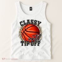 Classy Until Tip Off Funny Basketball Mom Leopard Tank Top thumb 2