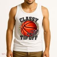 Classy Until Tip Off Funny Basketball Mom Leopard Tank Top thumb 3