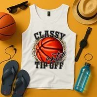 Classy Until Tip Off Funny Basketball Mom Leopard Tank Top thumb 4