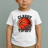Classy Until Tip Off Funny Basketball Mom Leopard Toddler T-Shirt thumb 2