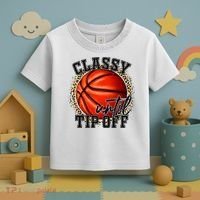 Classy Until Tip Off Funny Basketball Mom Leopard Toddler T-Shirt thumb 3