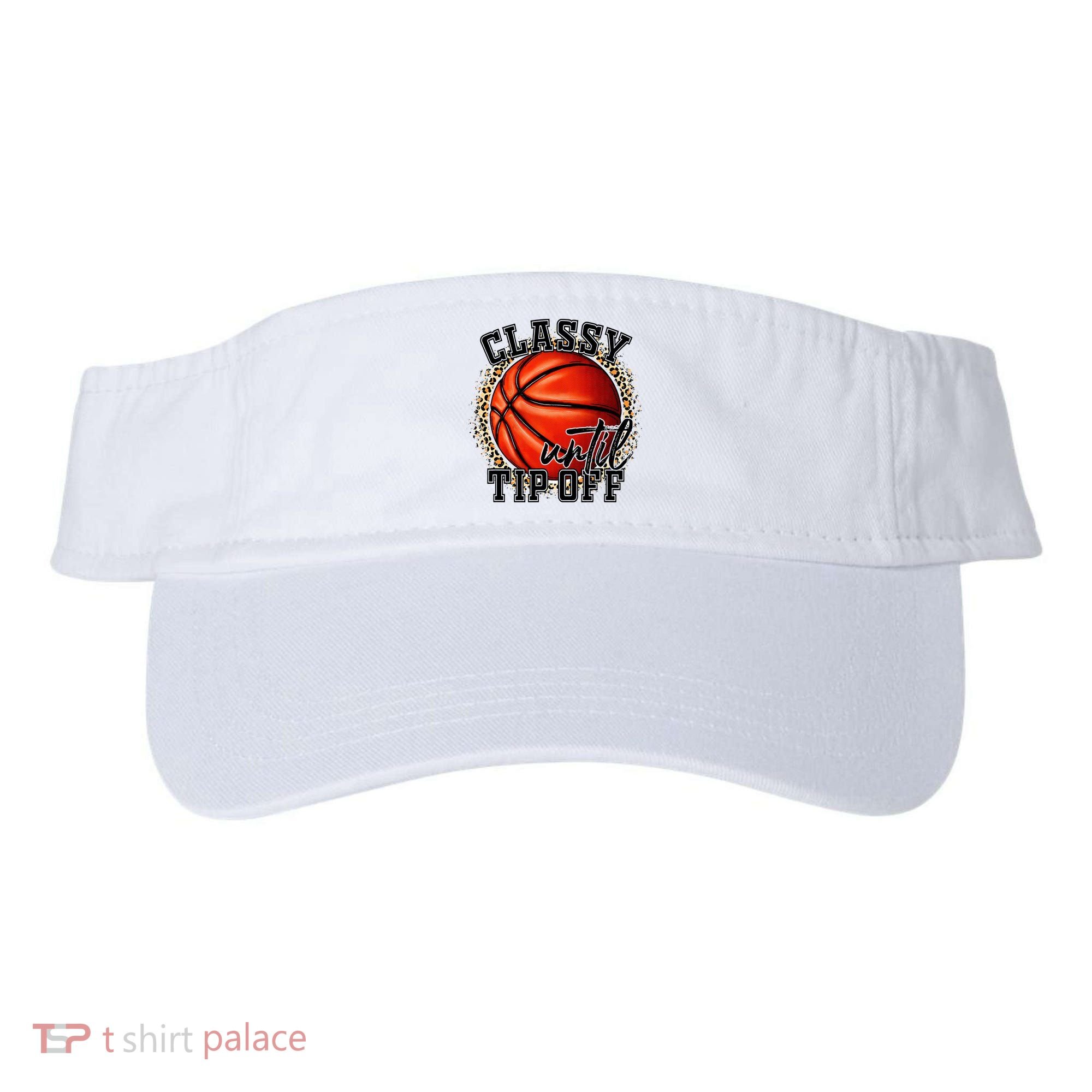 Classy Until Tip Off Funny Basketball Mom Leopard Visor