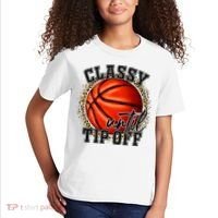 Classy Until Tip Off Funny Basketball Mom Leopard Kids T-Shirt thumb 2