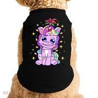Cute Unicorn Tangled Christmas Lights Stars Rainbow Doggie Tank thumb 0