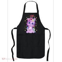 Cute Unicorn Tangled Christmas Lights Stars Rainbow Apron thumb 0