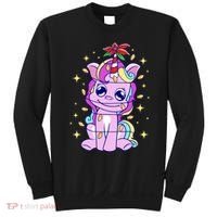 Cute Unicorn Tangled Christmas Lights Stars Rainbow Sweatshirt thumb 0