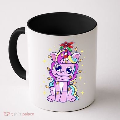 Cute Unicorn Tangled Christmas Lights Stars Rainbow Coffee Mug