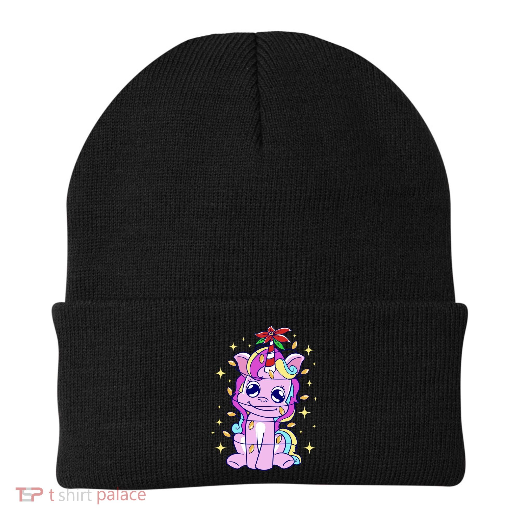 Cute Unicorn Tangled Christmas Lights Stars Rainbow Beanie