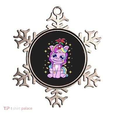 Cute Unicorn Tangled Christmas Lights Stars Rainbow Ornament