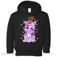 Cute Unicorn Tangled Christmas Lights Stars Rainbow Toddler Hoodie thumb 0