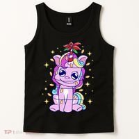 Cute Unicorn Tangled Christmas Lights Stars Rainbow Tank Top thumb 2