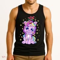 Cute Unicorn Tangled Christmas Lights Stars Rainbow Tank Top thumb 3