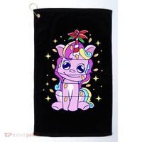 Cute Unicorn Tangled Christmas Lights Stars Rainbow Golf Towel thumb 0