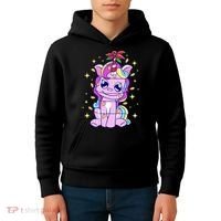 Cute Unicorn Tangled Christmas Lights Stars Rainbow Kids Hoodie thumb 4