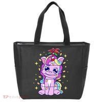 Cute Unicorn Tangled Christmas Lights Stars Rainbow Tote Bag thumb 0