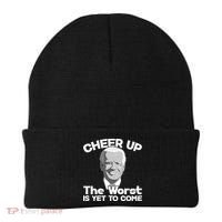 Cheer Up The Worst Is Yet To Come Anti Biden Beanie thumb 0