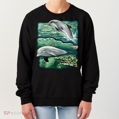 Cute Abstract dolphins In Sea Life Women's Sweatshirt