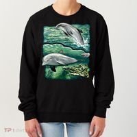 Cute Abstract dolphins In Sea Life Women's Sweatshirt thumb 0