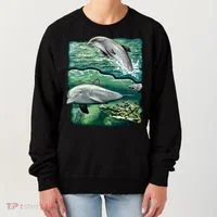 Cute Abstract dolphins In Sea Life Women's Sweatshirt thumb 0