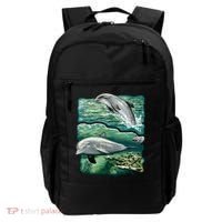 Cute Abstract dolphins In Sea Life Backpack thumb 0