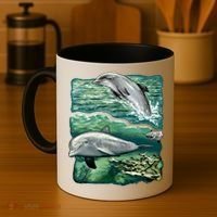 Cute Abstract dolphins In Sea Life Coffee Mug thumb 4