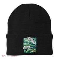 Cute Abstract dolphins In Sea Life Beanie thumb 0