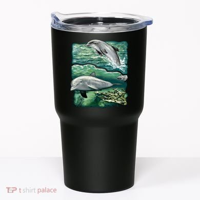 Cute Abstract dolphins In Sea Life Tumbler