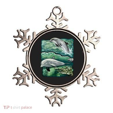 Cute Abstract dolphins In Sea Life Ornament